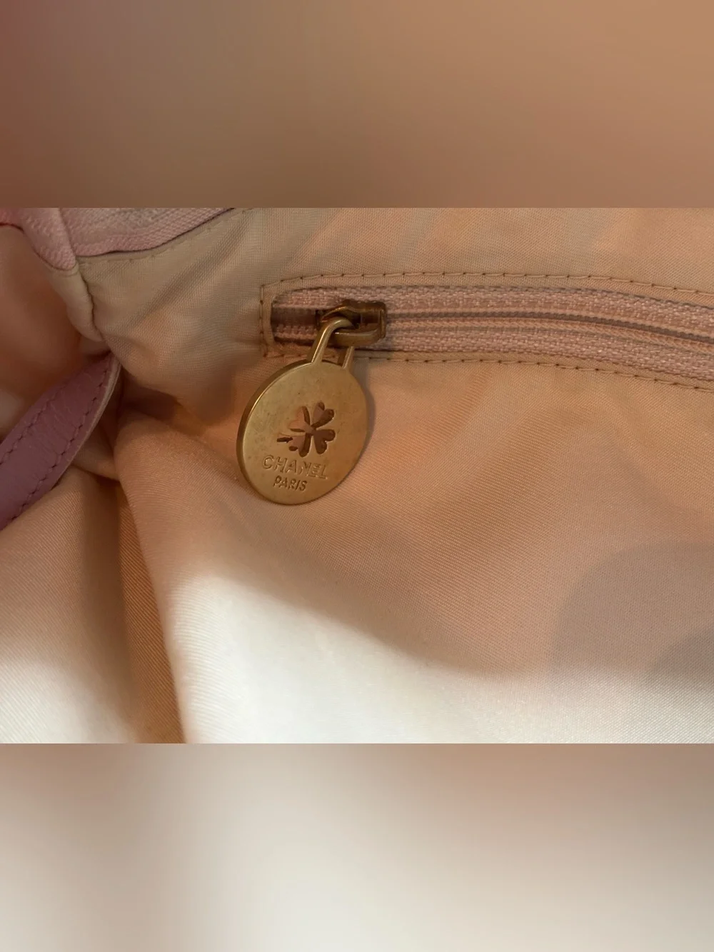 Authentic Chanel New Travel Line Tote MM Soft Pink- Gold Hardware